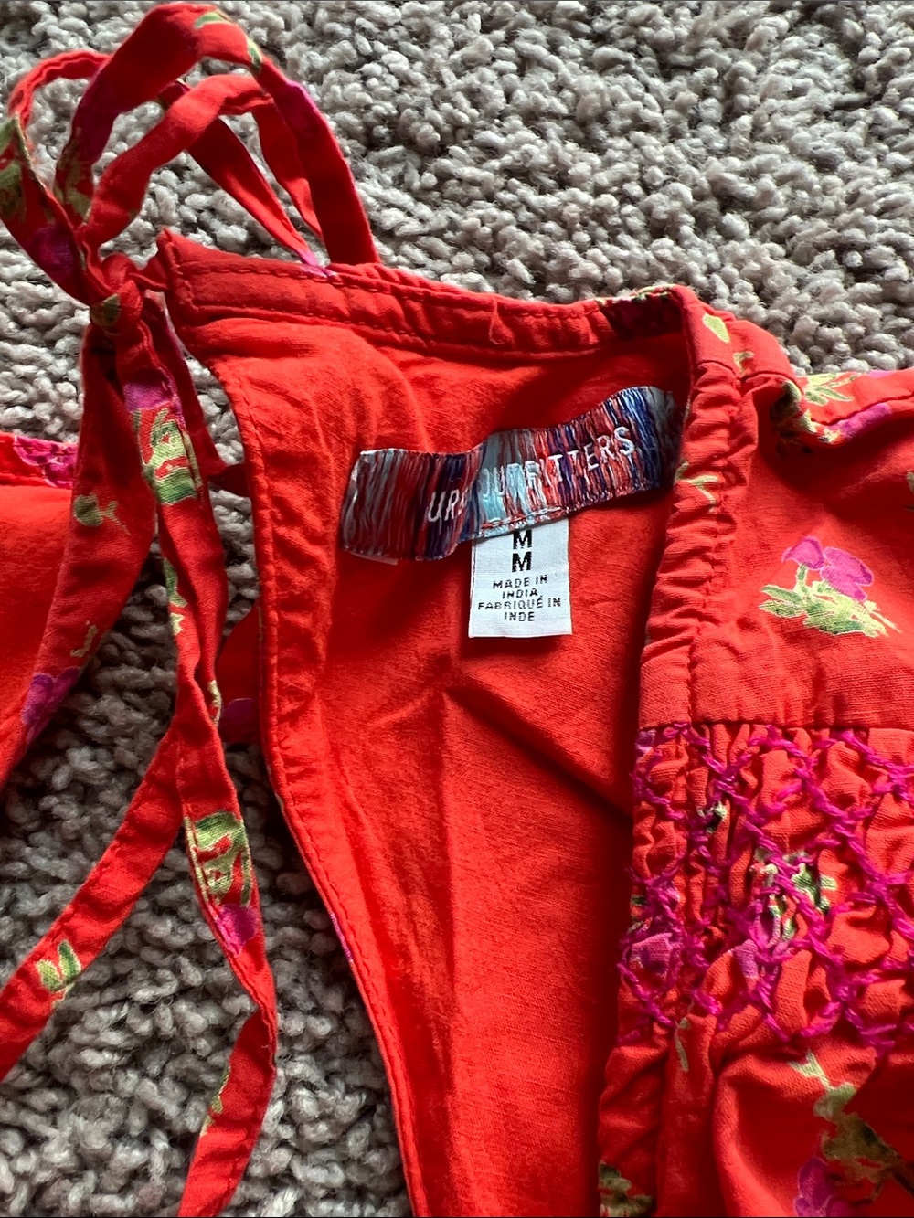 Urban Outfitters Liliana Side Slit Midi Dress Red Floral Print Size M - Picture 4 of 7
